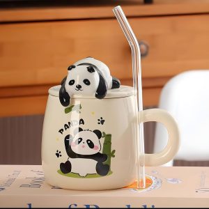 TIED RIBBONS Ceramic Panda Coffee Mug (Blue, 400 ML) Birthday Anniversary Valentine Rakhi Rakshabandhan Gift for Sister Brother Husband Wife Boyfriend Girlfriend and Valentine Day Gift for Girlfriend